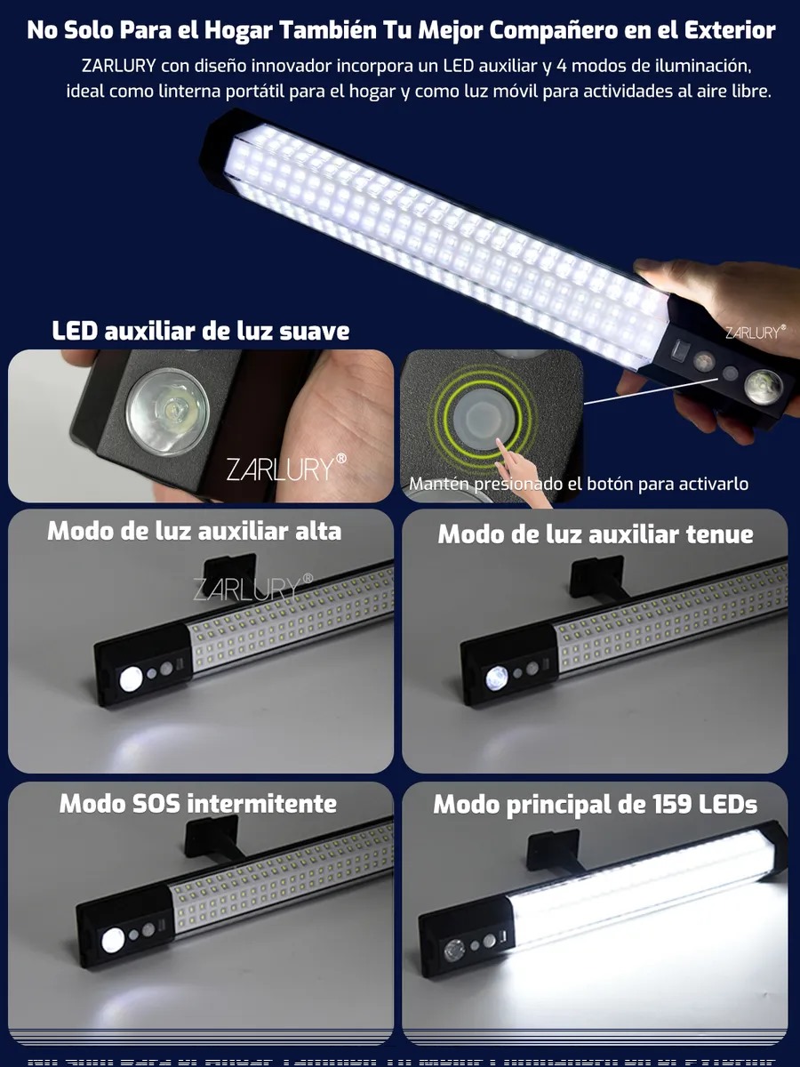 Lámpara Solar Exterior Para Pared Con Sensor Multifuncional